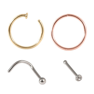 Multipack - Mixed Style Nose Piercing Set 1.0mm