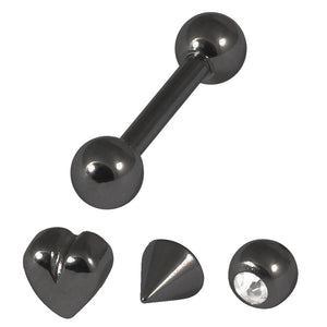 Multipack - Black Steel Micro Barbell and Attachments Set 1.2mm