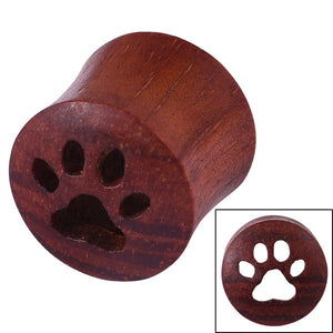 Organic Eyelet Tunnel Rengas Wood with Paw Print (OE19)