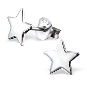 Sterling Silver Star Ear Stud Earrings 6.8mm