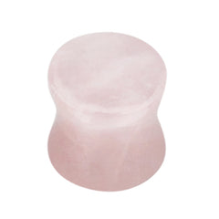 Rose Quartz Stone Double Flared Tapered Plug