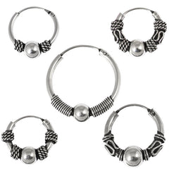 Sterling Silver Hoops - Earrings  H33-H43