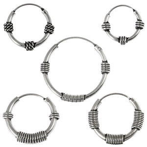 Sterling Silver Hoops - Earrings  H83-H95