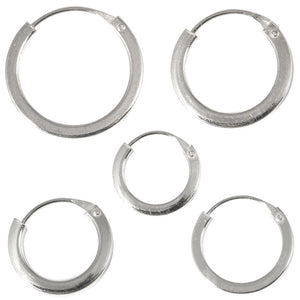 Sterling Silver Hoops - Earrings   H104-H106B
