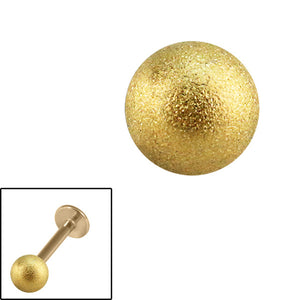 Zircon Steel Threaded Shimmer Balls 1.2mm (Gold colour PVD)