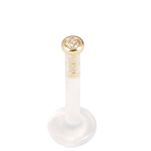 Bioflex Push-fit Labret with 18ct Gold Jewelled Top (1.8mm Top)