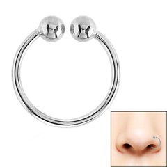 view all Surgical Steel Clip On Fake Piercing Nostril Ring - Plain body jewellery