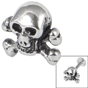 Steel Threaded Attachment - 1.2mm and 1.6mm Cast Steel Skull and Crossbones