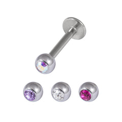 view all Multipack - Steel Jewelled Labret and Jewelled Balls Set 1.2mm gauge body jewellery