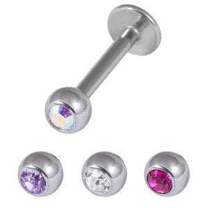 Multipack - Steel Jewelled Labret and Jewelled balls Set 1.6mm gauge
