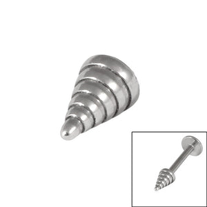 Steel Threaded Attachment - 1.6mm Steel Ribbed Cone
