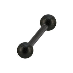 Black Steel Micro Barbell with Black Steel Shimmer Balls 1.2mm