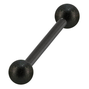 Black Steel Barbell with Black Steel Shimmer Balls 1.6mm