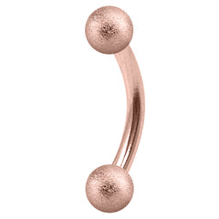Rose Gold Steel Micro Curved Barbell with Rose Gold Steel Shimmer Balls 1.2mm