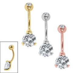 view all Belly Bar - Sophisticate - Steel Claw Set Double Jewel body jewellery