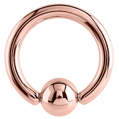 Rose Gold Titanium Ball Closure Ring (BCR) (Rose Gold colour PVD)