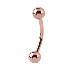 Rose Gold Titanium Micro Curved Barbell 1.2mm (Rose Gold colour PVD)