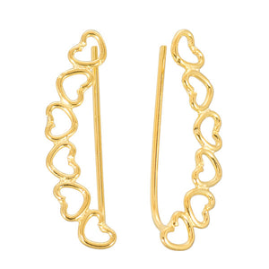 Gold Plated Sterling Silver Ear Vine - Hearts