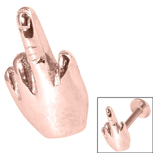 Rose Gold Steel Threaded Attachment - Middle Finger 1.6mm