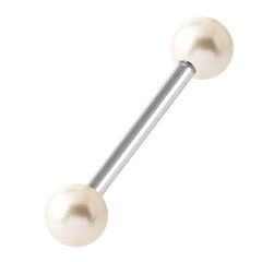 Steel Barbell with Acrylic Pearl Balls 1.6mm