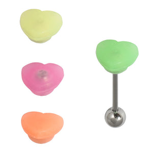 Multipack - Heart Multi-Colour Tongue Bar and Silicone Covers Pack