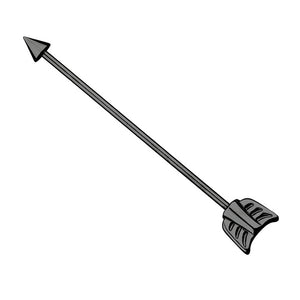 Black Steel Industrial Scaffold Barbell with Cupids Arrow Ends IND14B
