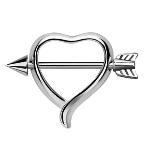 Heart Nipple Shield with Cupids Arrow Bar