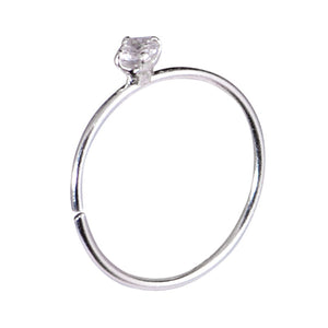 Sterling Silver Hoops - Claw-set Jewelled Nose ring H143