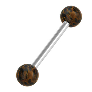 Steel Barbell with Palm Wood Balls