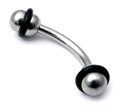 Steel Micro Curved Barbell with Steel Attachments 1.2mm