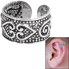 view all 925 Sterling Silver Clip On Ear Cuff - Tribal Hearts SEC1 body jewellery
