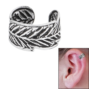925 Sterling Silver Clip On Ear Cuff - Feather SEC5