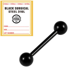 Sterile Black Steel Barbell 1.6mm