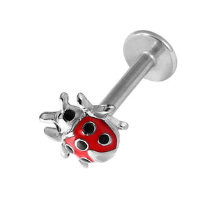 Steel Labret with Ladybird Attachment 1.2mm