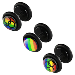Acrylic Logo Fake Plug - Rainbow