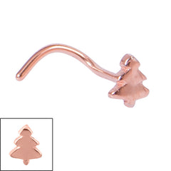 Rose Gold Steel Christmas Tree Nose Stud