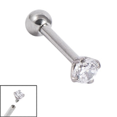 Titanium Internally Threaded Micro Barbells 1.2mm - Titanium Claw Set Round Jewel