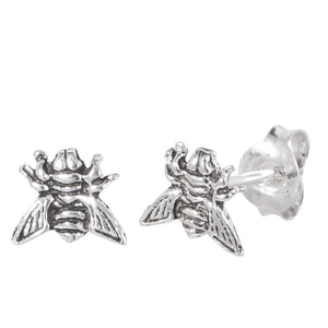 Sterling Silver Honey Bee Ear Stud Earrings ES19