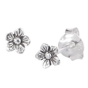 Sterling Silver Flower Ear Stud Earrings ES29