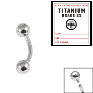 Sterile Titanium Internal Thread Micro Curved Barbell 1.2mm