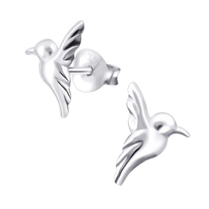 Sterling Silver Hummingbird Ear Stud Earrings