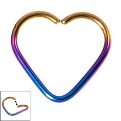 Titanium Continuous Heart Twist Rings