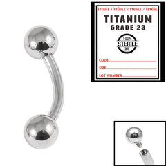 view all Sterile Titanium Internal Thread Curved Bar 1.6mm with 4-4 balls body jewellery