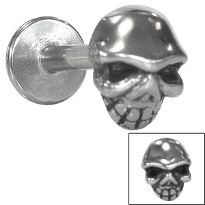 Steel Labret with Steel Skull 1.2mm