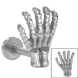 Steel Labret with Steel Skeleton Hand 1.2mm