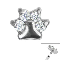 Steel Claw Set Jewelled Paw Print for Internal Thread shafts in 1.2mm