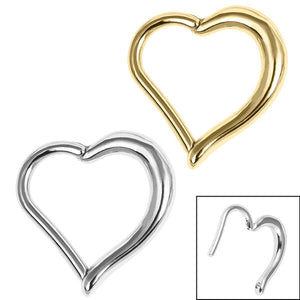 Steel Heart Hinged Clicker Ring