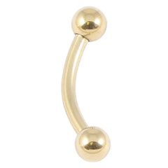 view all Zircon Titanium Micro Curved Barbell 1.2mm (Gold colour PVD) body jewellery