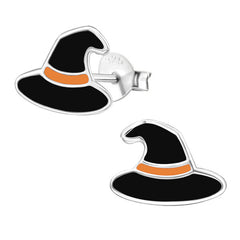 Sterling Silver Witch Hat Ear Stud Earrings ES58