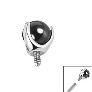 Titanium Claw Set Black Agate Ball for Internal Thread shafts in 1.2mm